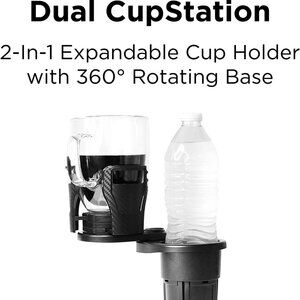 2-in-1 Expandable Cup Holder with 360° Rotating Base – Black (BRAND-NEW IN BOX!)